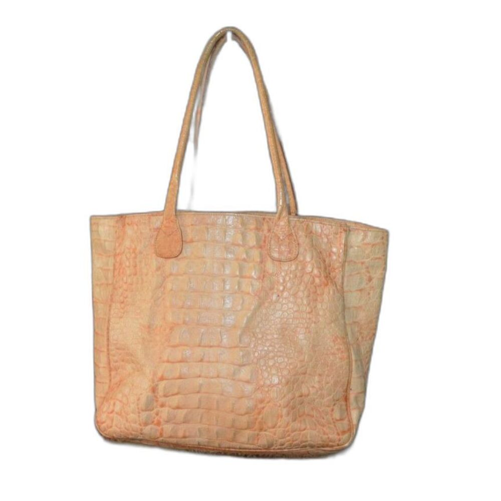 Maurizio Taiuti Italy Italian Alligator Embossed Leather Tote Shoulder Bag